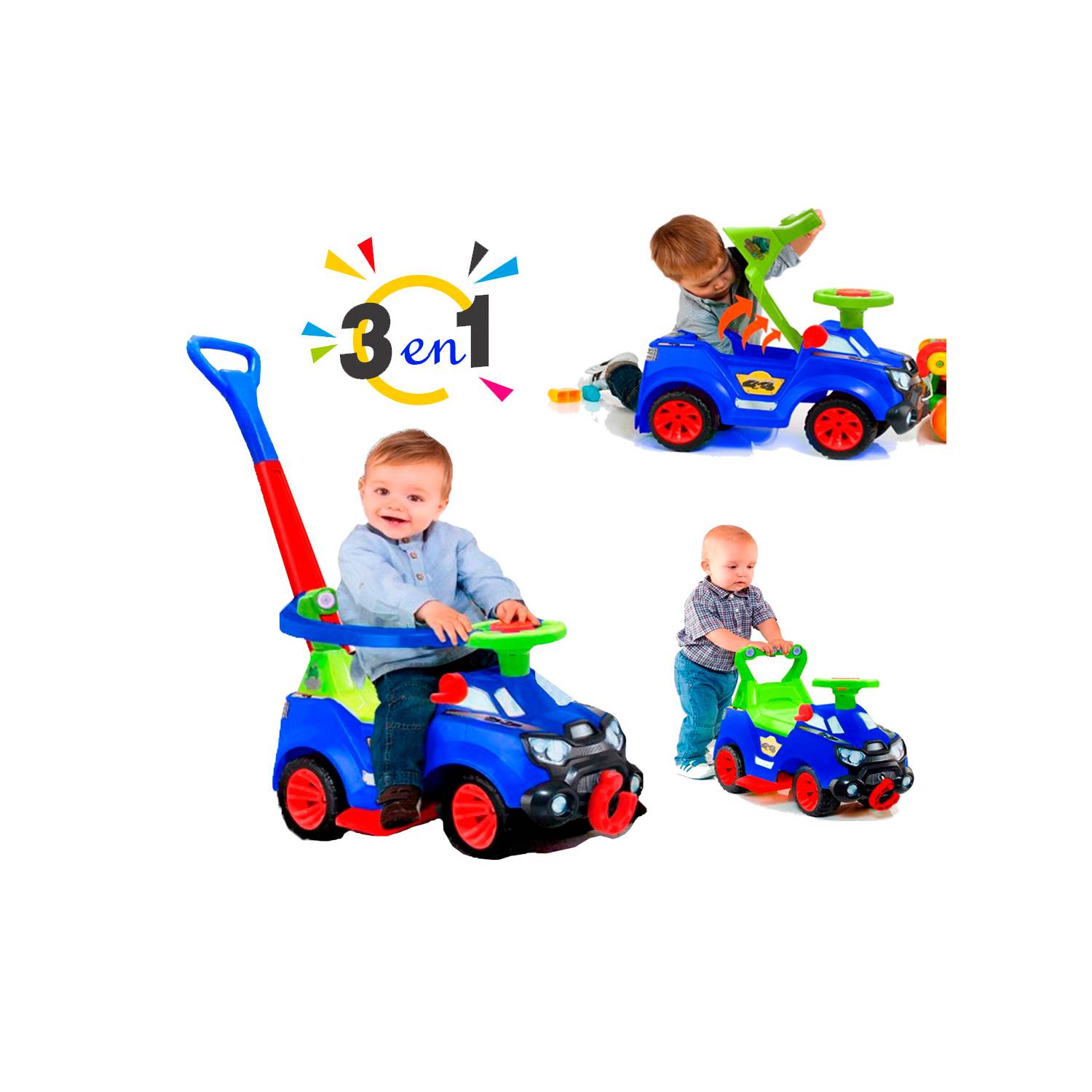 Carro Paseador Montable 3 En 1 Niños Bebe BOY TOYS