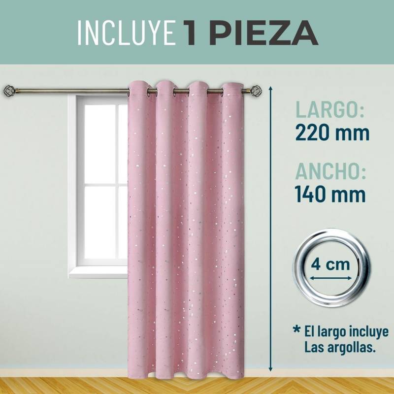 Cortina Lino Boton Media Ventana 140x165 cm Blanco CASA BONITA