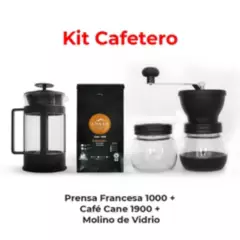 AMBER STYLE - Kit Prensa Francesa 1000ml  Molino Manual  Café