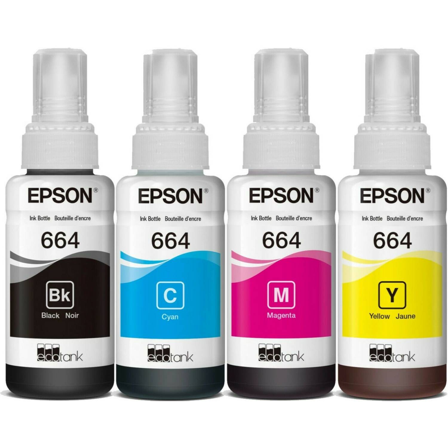 Tinta Epson 664 para impresoras l210 l355 l365 l555 l575 kitX4 colores EPSON