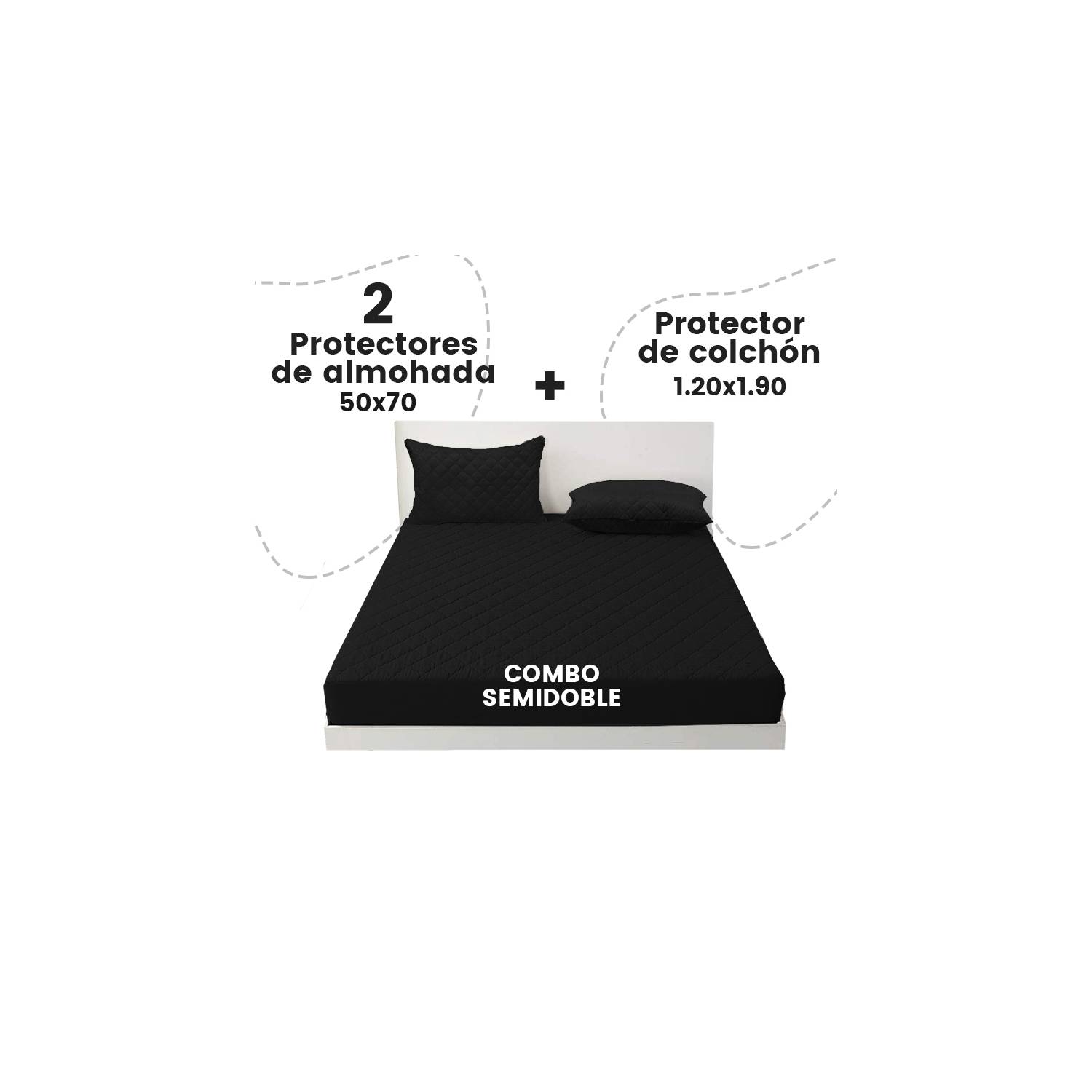 Protector Colchon Impermeable/antifluido Semidoble 1.20x1.90