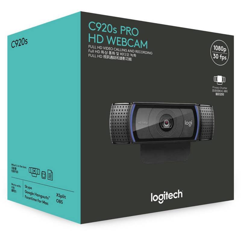 Camara Web Logitech C920s Pro Full HD 1080p. LOGITECH