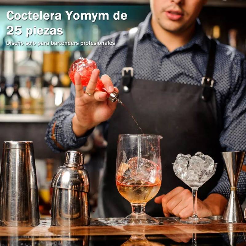 GENERICO Set Coctelería Profesional Coctelera Barman Bartender 24