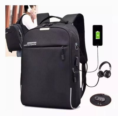 Mochila Antirrobo Impermeable Puerto USB - MundoTrabajo