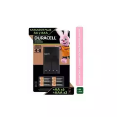 DURACELL - Cargador De Pilas Duracell Set Con 8 Pilas (6 Aa Y 2 Aaa) 996998