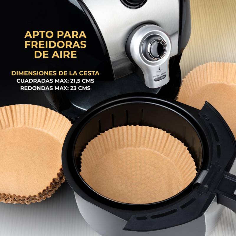 Papel pergamino Para Air Fryer Freidora X 100 Undidades