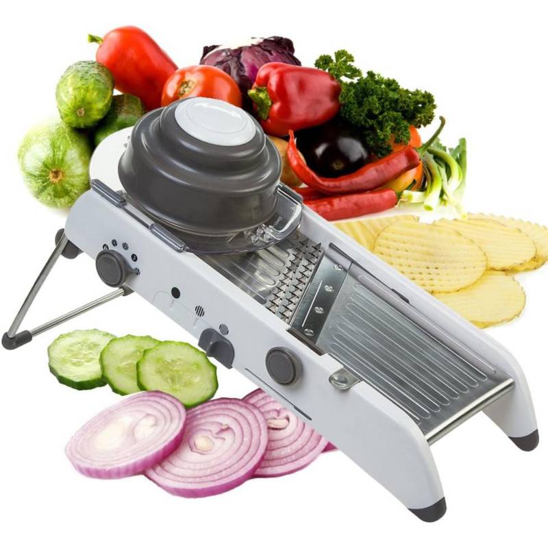 rallador picador cortador de verduras vegetales queso mandolina de cocina  inox