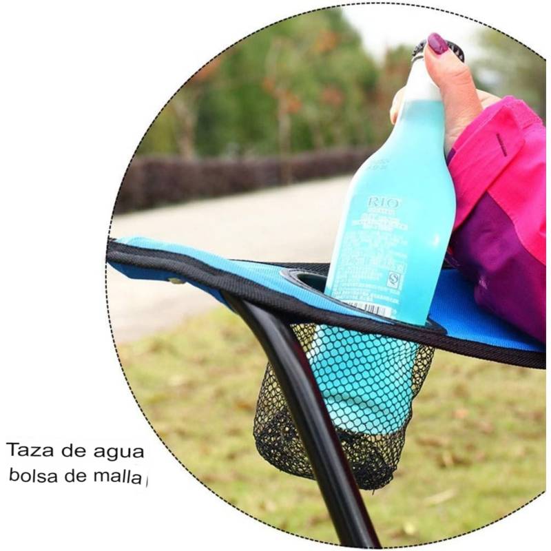 Silla Plegable Con Soporte Para Brazo Camping Parque Playa Color