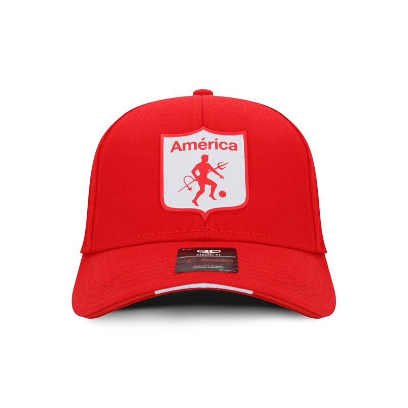 Gorra plana GRIS/ROJA OC CAPS – Tienda Oficial América de Cali