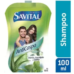 SAVITAL - Shampoo Savital Anti Caspa Menta & Eucalipto x 100 Ml
