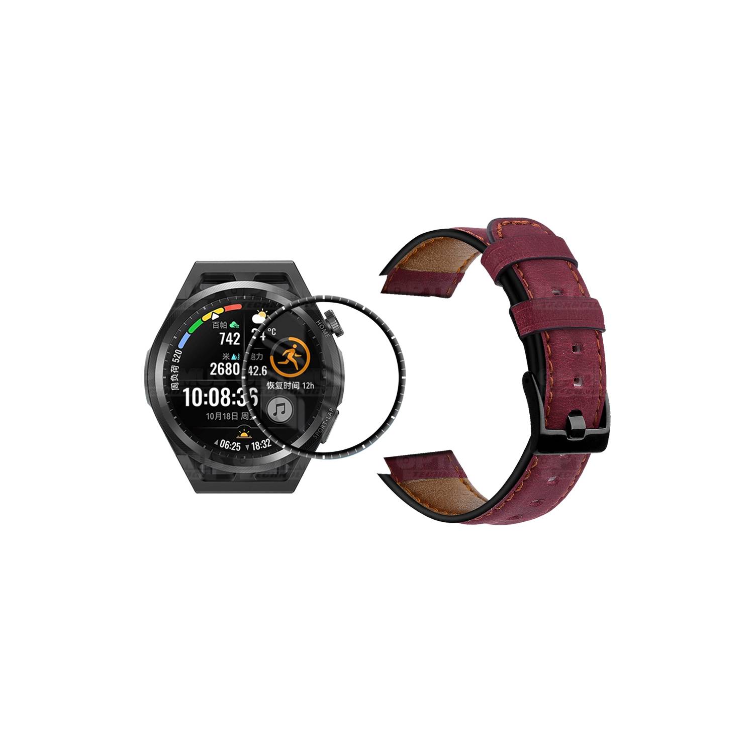 Pulso cuero y vidrio Nanoglass para Huawei Watch GT Runner