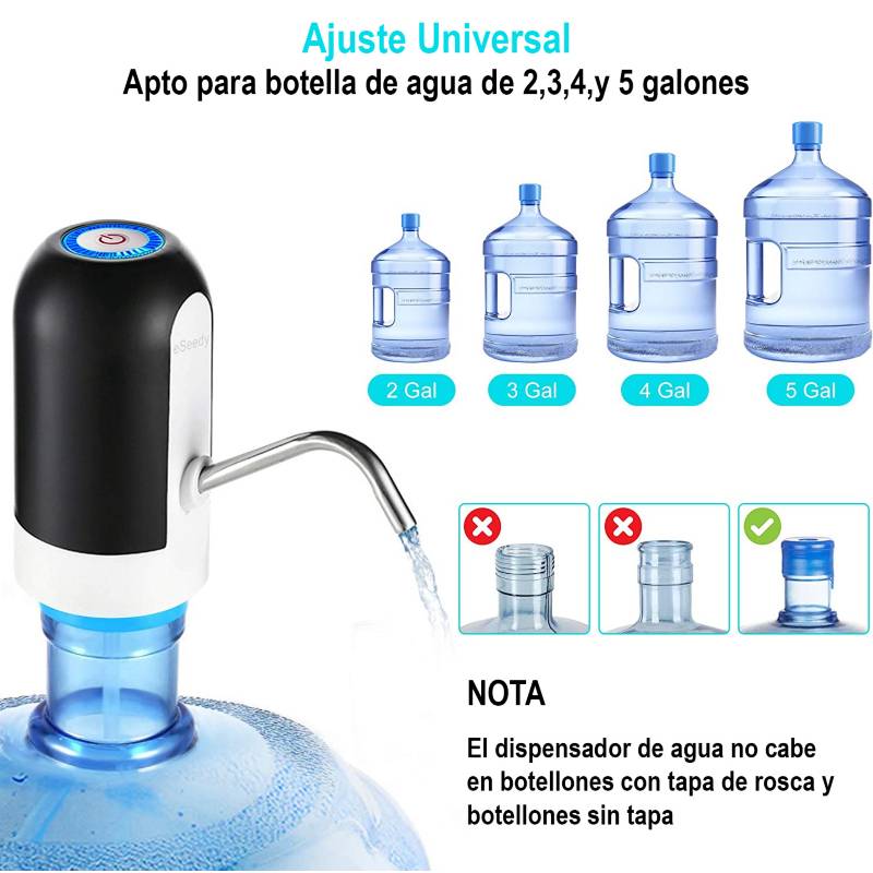 Dispensador De Agua Electrico Automatico USB Para Botellon Botellones 5  Galones
