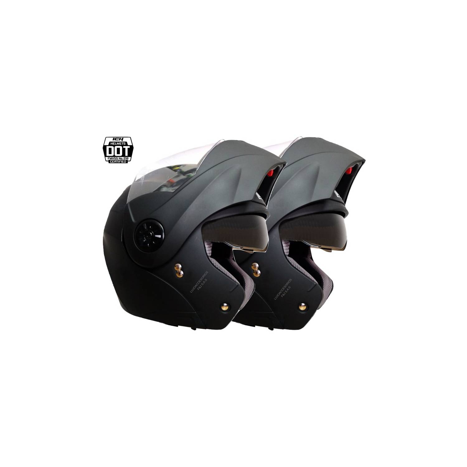 2 cascos para moto ich 3110 abatible certificado negro mate talla XL-XL ICH