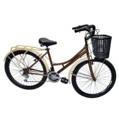 ATILA - Bicicleta Urbana Playera Parrilla y Canasta Rin 26 D/P