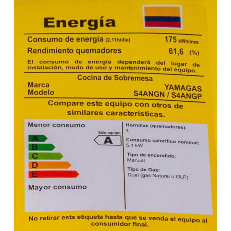 Estufa de mesa 4 puestos azul gas propano YAMA GAS