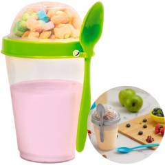 PLASTICOS PERSAL - Vaso para cereal y yogurt con cuchara persal