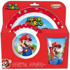 STOR - Set Vajilla Micro Super Mario Para Niños 3pzs