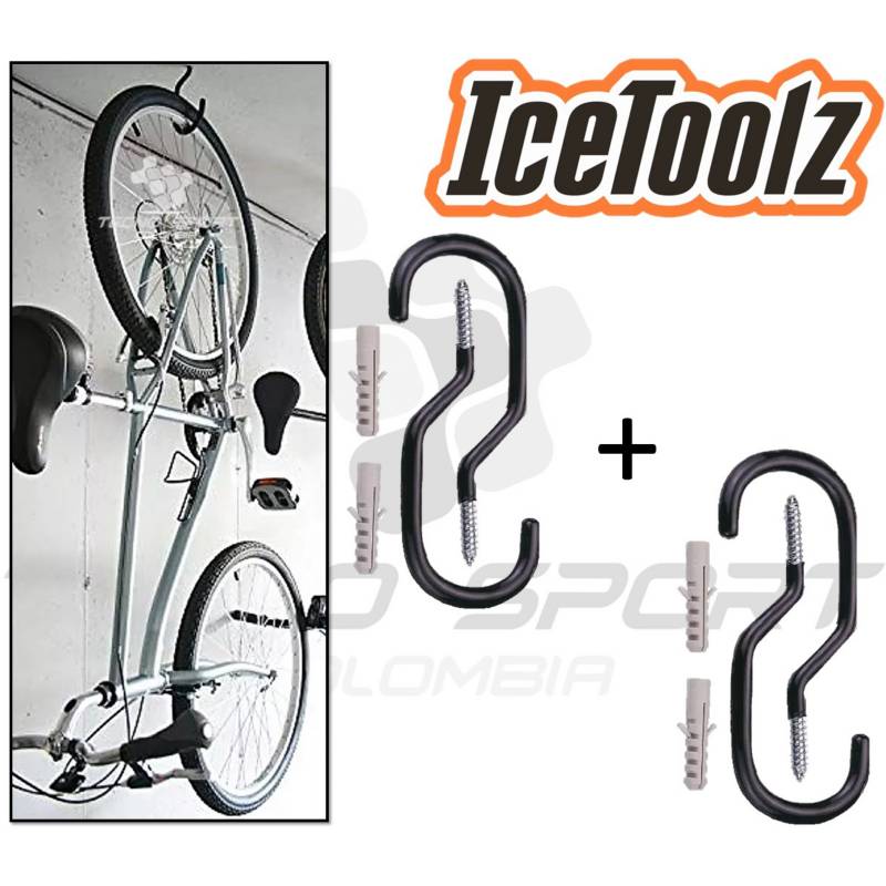 Gancho Colgar Bicicleta Pared Techo Soporte Organizador X 2 ICETOOLZ