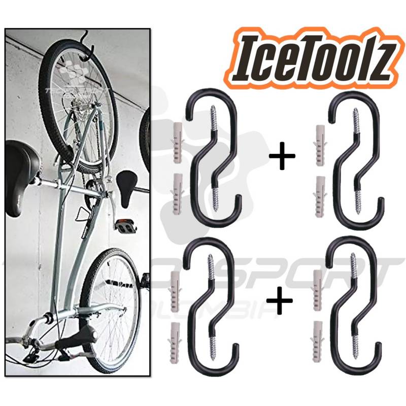 Gancho Colgar Bicicleta Pared Techo Soporte Organizador X 4 ICETOOLZ