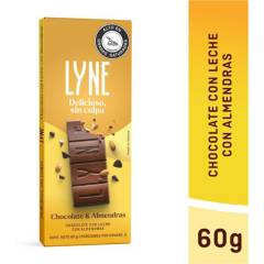 CHOCOLYNE - Chocolatina Lyne Leche Almendra plegadiza x 10 unidades