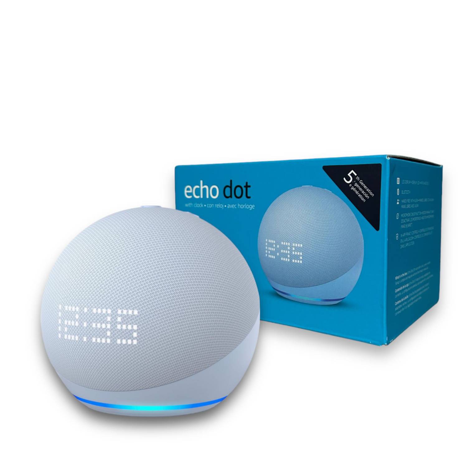 Echo Dot con reloj (5.ª generación, modelo de 2022) | Altavoz inteligente  wifi y Bluetooth con Alexa y reloj, con sonido más potente y de mayor