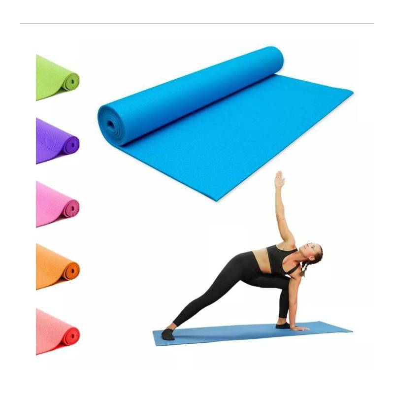 Colchoneta Yoga Mat Pilates k6 Tapete Gimnasio de 6mm (color azul)