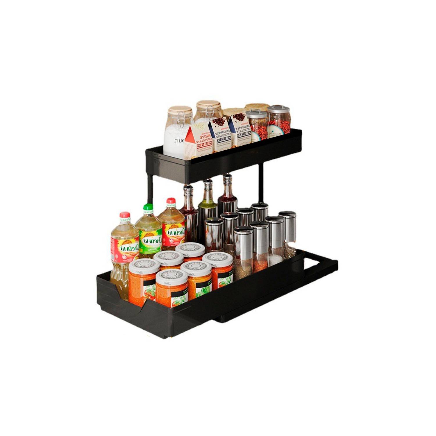 Organizador de condimentos extraíble de 2 niveles, Hogar, cocina