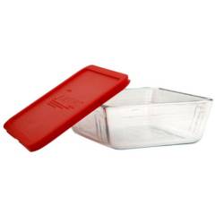 PYREX - Refractaria rectangular 3tazas - 750 ml tapa plástica roja