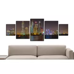ART INDUSTRY - Cuadro 130x50Cms 5 Piezas Decorativo Dubai