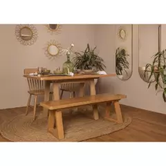 GENERICO - Mesa de comedor sahara con banqueta y dos sillas en madera