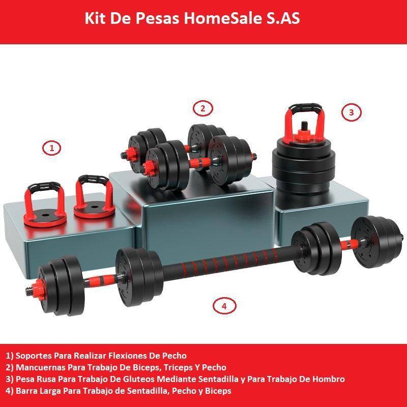 Pesas - FED Pack Smart Kit Mancuernas+Barra+Pesa Rusa 40 kg + Sensor