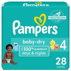 PAMPERS - Pañales Pampers Baby-Dry Etapa 4x 28 Unidades