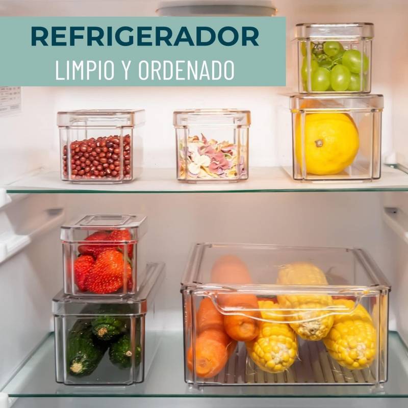 Organizador Nevera Cocina Set 7 Contenedores Con Tapa