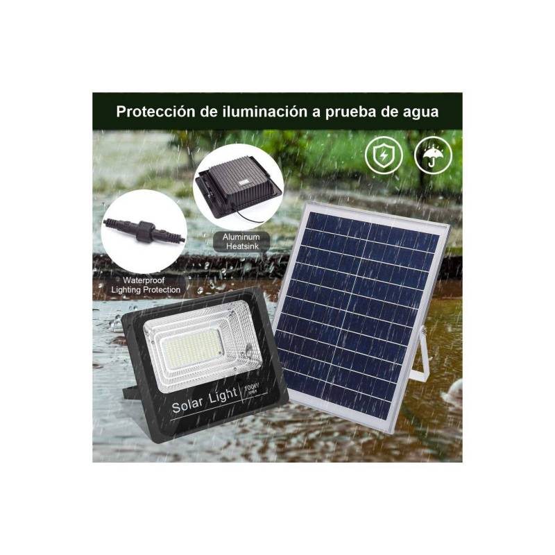 Lampara Solar led con panel solar 100W con control remoto – TECHNET