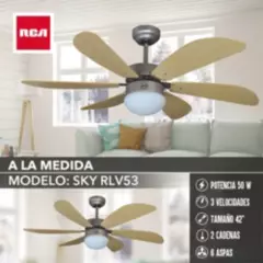 RCA - ventilador de castaño  max Rca 6 aspas 106cm  silencioso.