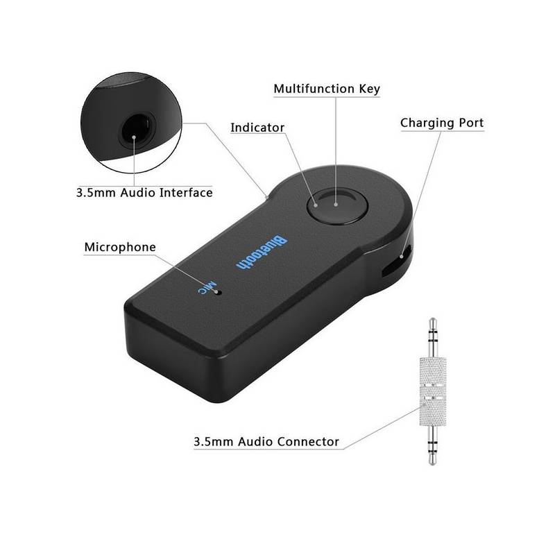 Adaptador Bluetooth X6 con Plug - Jack 3.5 mm para Carro