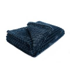 ENERGY PLUS - Manta frazada cobija decorativa sofá o cama suave y de Lujo Azul