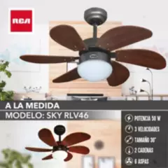 RCA - ventilador de techo gris sky Rca 6 aspas 76cm  silencioso.