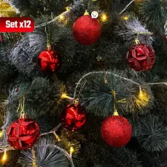 GENERICO - Bolas navideñas x12 esferas decorativas decoración árbol navidad a136