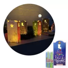 GENERICO - Faroles navideños x10 velas farol armables noche de velitas nvx10