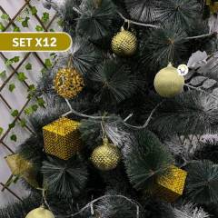 GENERICO - Bolas navideñas x12 esferas decorativas árbol navidad jhzj2110