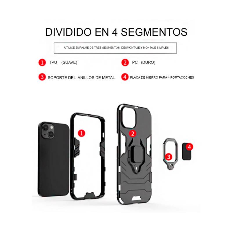 Xiaomi Redmi Note 12 4G Funda Mate borde color Negro y anillo para Xiaomi  Redmi Note 12 4G