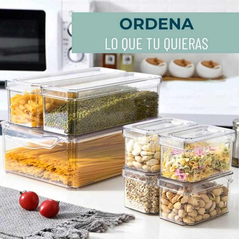 Organizador Nevera Cocina Set 7 Contenedores Con Tapa GENERICO