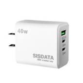 SISDATA - Cargador carga rápida USB tipo c x 2 + USB