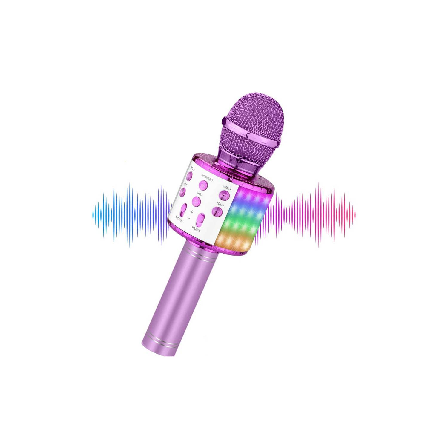 Microfono Karaoke Parlante Bluetooth Efectos Voz Inalambrico 858l Rosa  DANKI