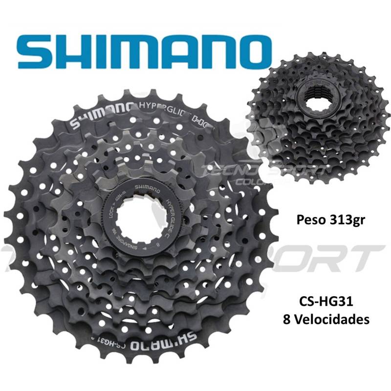 Pacha Bicicleta Shimano Cassette Hg31 8 Velocidades SHIMANO