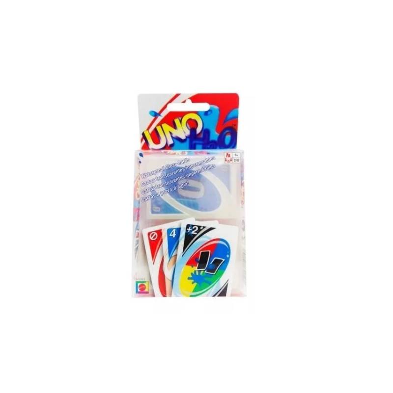 UNO H2O - Juego de cartas de PVC perfecto para la familia, impermeable,  transparente, interesante y divertido (azul)