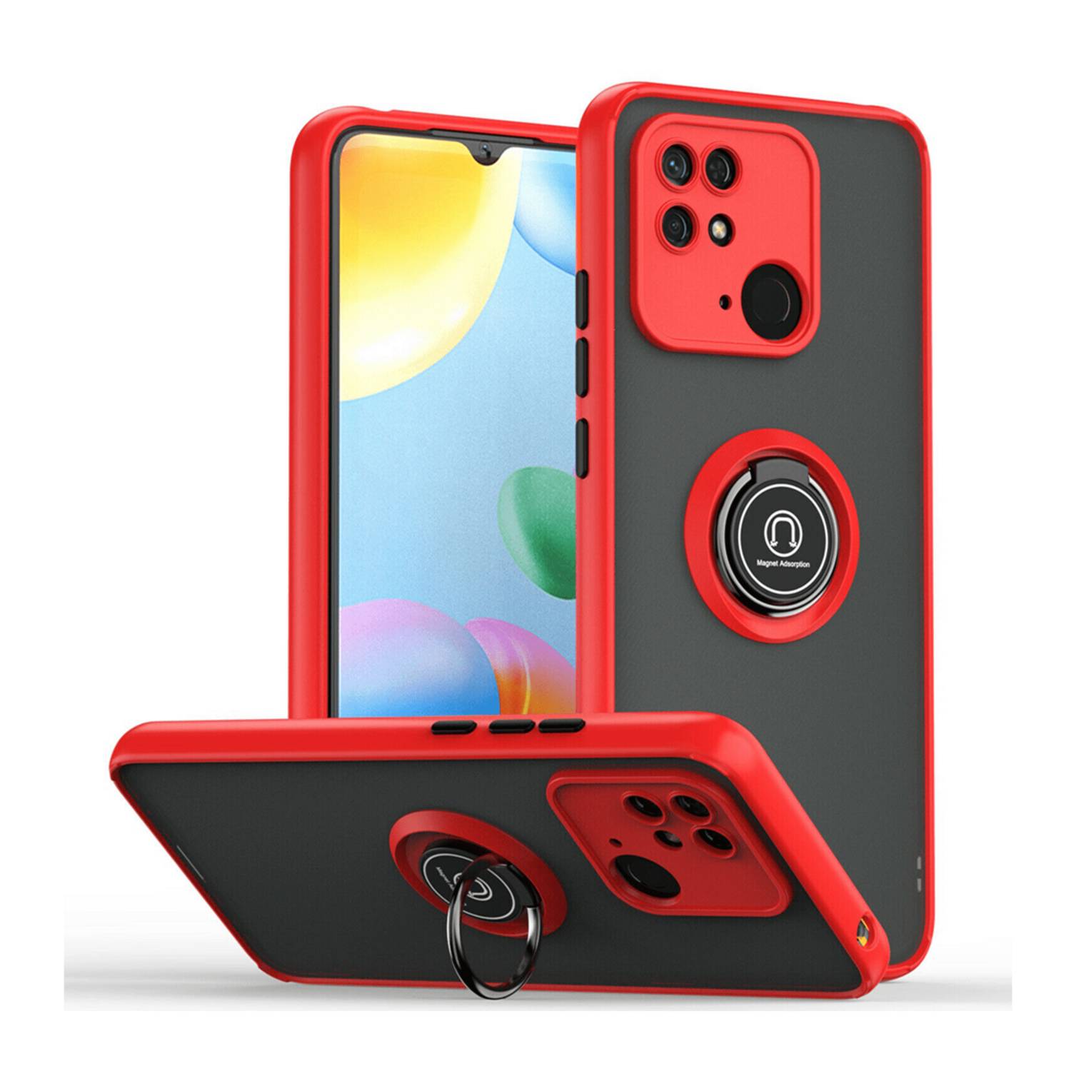 Funda Case Mate Protector Anillo Compatible Xiaomi Redmi 12C Rojo