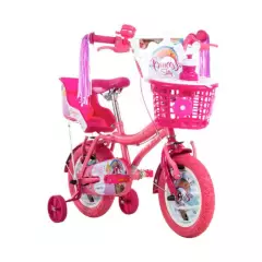 GW - Bicicleta para niñas rin 12 gw princess story 2-5 años rosa
