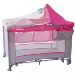 MUNDO BEBE - corral para bebe niña rosado de Mattina  con capota bebé